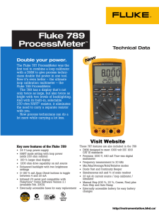 Fluke 789 Datasheet - BHD Instrumentation