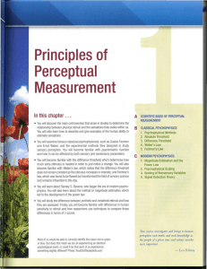 Principles of Perceptual Measurement In this chapter