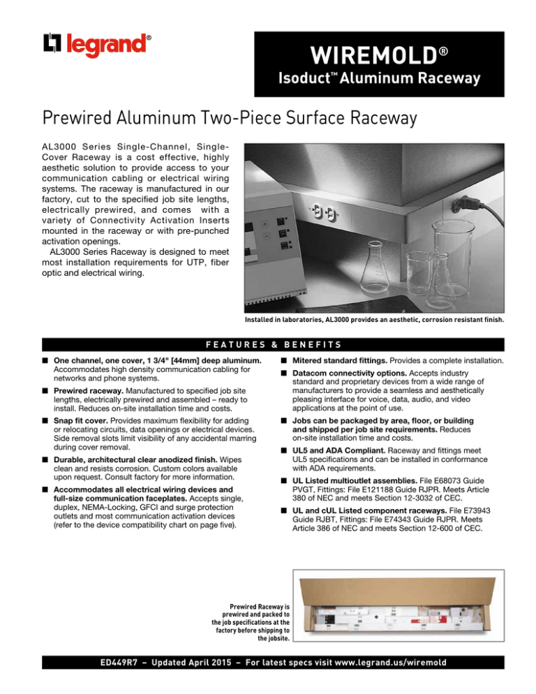 WIREMOLD® Isoduct™ Aluminum Raceway