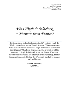 Was Hugh de Whelock a Norman from France?