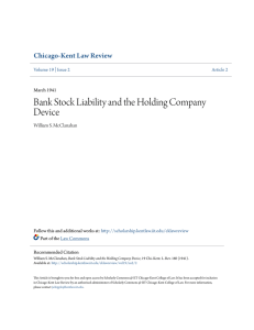 Bank Stock Liability and the Holding Company Device