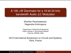 A 100 W Decimator for a 16 bit 24 kHz bandwidth Audio Modulator