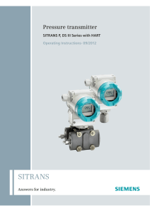 SITRANS P, DS III series with HART