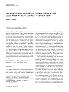 Psychological Injuries and Legal Decision Making in Civil Cases