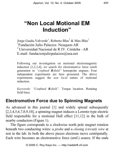 Non Local Motional EM Induction