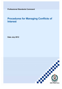 Procedures for Managing Conflicts of Interest