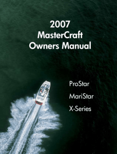 Mastercraft Owner`s Manual: 2007