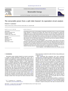 The extractable power from a split tidal channel