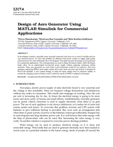 Design of Aero Generator Using MATLAB Simulink for Commercial