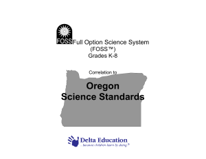 A CORRELATION OF THE OREGON SCIENCE STANDARDS