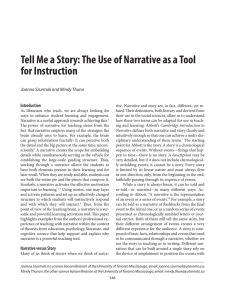 Tell Me a Story: The Use of Narrative as a Tool for Instruction