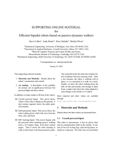 SUPPORTING ONLINE MATERIAL for Efficient bipedal robots based