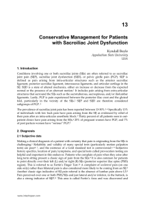 Conservative Management for Patients with Sacroiliac Joint