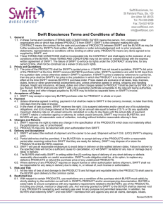 Swift Biosciences Terms and Conditions of Sales