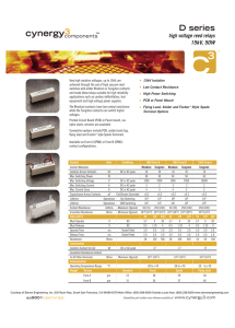 Cynergy3 D Series High Voltage Reed Relays