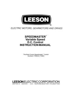 Speedmaster Variable Speed DC Control