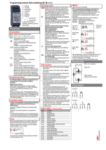 Programming manual Astro-switching SC 28 Mode ? 1x 3x