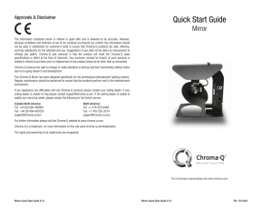 Quick Start Guide - Chroma-Q