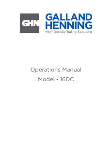 Operations Manual Model - 16DC