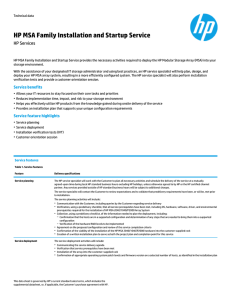 HP MSA Family Installation and Startup Service data sheet