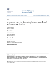 A geometric model for scaling between needle