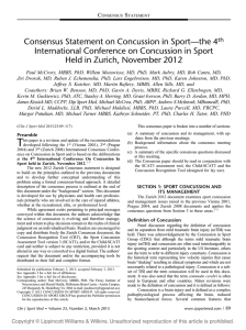 Consensus Statement on Concussion in Sport—the 4th International