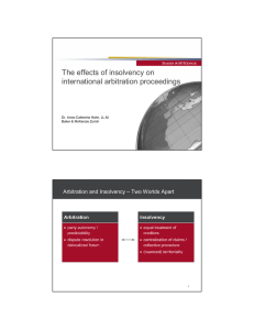 The effects of insolvency on international arbitration proceedings