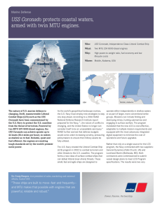 USS Coronado protects coastal waters, armed with twin