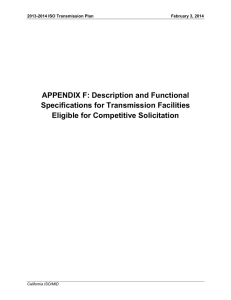 APPENDIX F: Description and Functional Specifications for