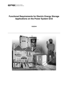 Functional Requirements for Electric Energy Storage Applications