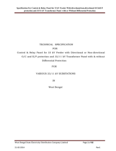 Technical Specification for 33KV Control and Relay