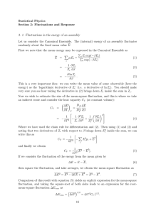 Statistical Physics Section 3: Fluctuations and Response 3. 1