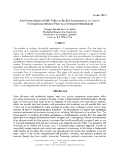 Root-Mean-Square (RMS) Values of In-Situ Parameters in Air