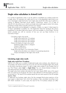 Single value calculation