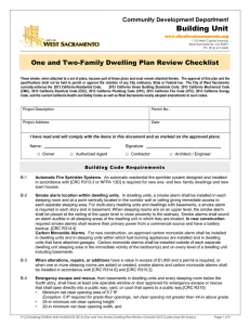 One and Two-Family Dwelling Plan Review Checklist