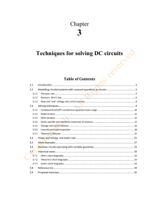 Chapter Techniques for solving DC circuits