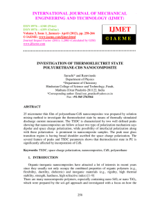 investigation of thermoelectret state polyurethane