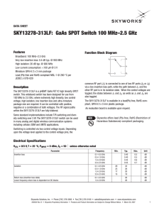 SKY13278-313LF: GaAs SPDT Switch 100 MHz–2.5 GHz