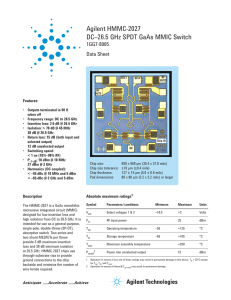 Agilent HMMC-2027 DC–26.5 GHz SPDT GaAs MMIC Switch
