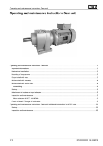 Operating and maintenance instructions Gear unit