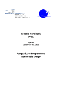 Module Handbook PPRE Postgraduate Programmme Renewable