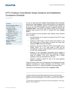 CFTC Finalizes Cross-Border Swaps Guidance and Establishes