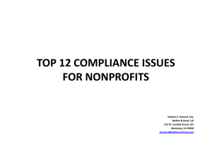 TOP 12 COMPLIANCE ISSUES FOR NONPROFITS