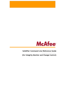 Solidifier 5.1 Command Line Reference Guide for Integrity Monitor