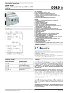 Voltage- and Frequency Monitor acc. to VDE-AR