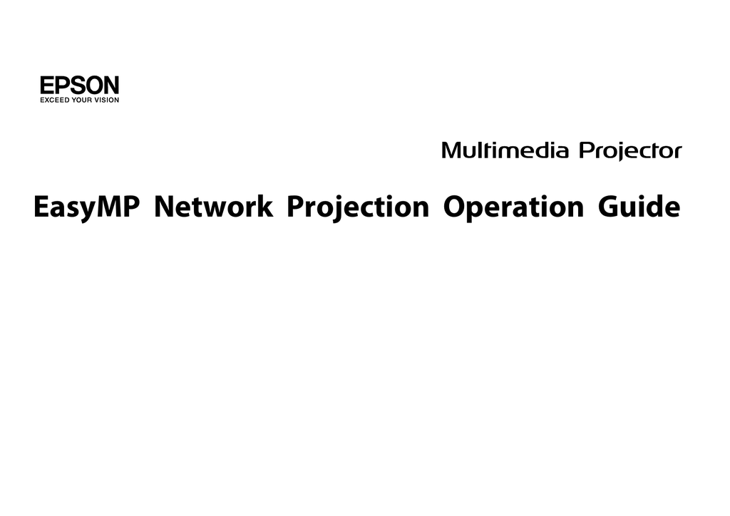 EPSON EasyMP Network Projection Operation Guide