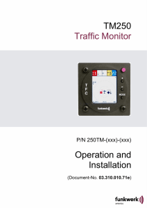 Operation and Installation TM250 Traffic Monitor