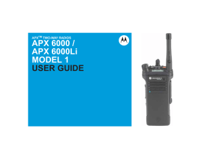 APX 6000 Model 1 Portable User Guide