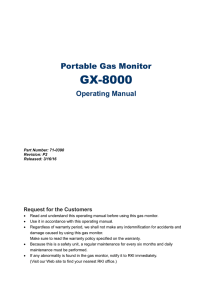 Portable Gas Monitor GX-8000