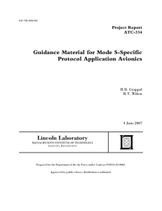 Guidance Material for Mode S-specific Protocol Application Avionics